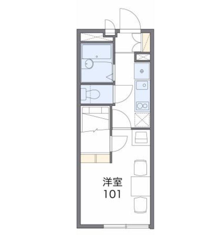レオパレスコーポ西新道バザール(1K/2階)の間取り写真