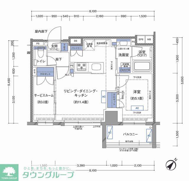 ラティエラ横濱大通公園(1SLDK/4階)の間取り写真