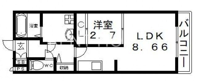 ブラウンシュガーレジデンス(1LDK/1階)の間取り写真
