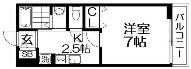 メゾンソウザ(1K/1階)の間取り写真