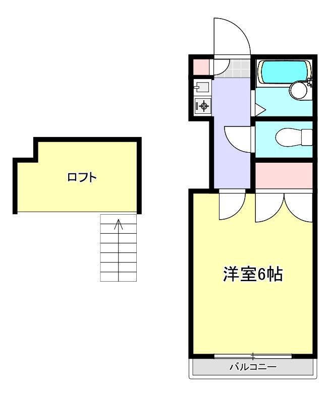 PROSPER八王寺(1K/1階)の間取り写真