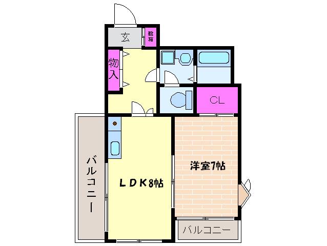ハイム流町(1LDK/1階)の間取り写真
