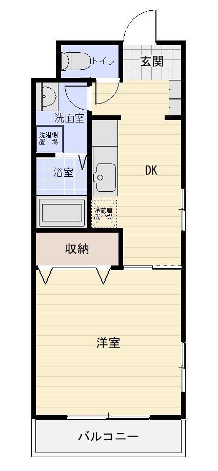 パレシャルマン(1DK/1階)の間取り写真