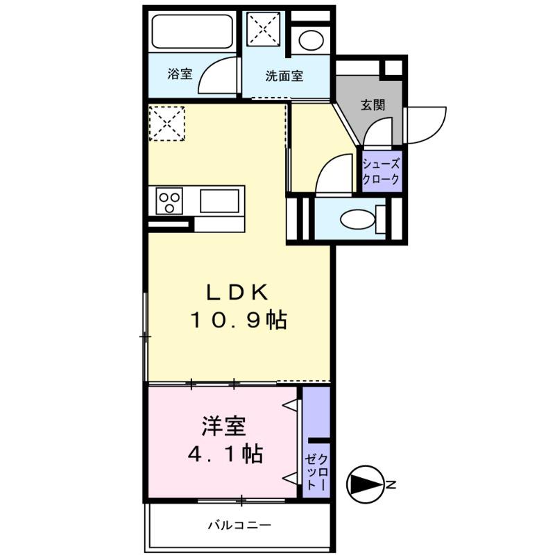 クラシスト新金岡(1LDK/2階)の間取り写真