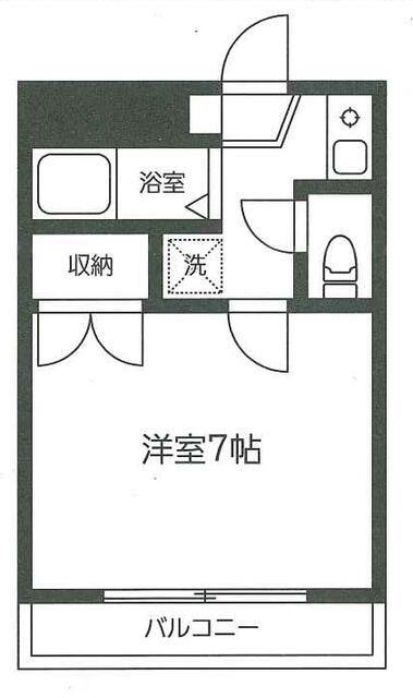 シティーユー中町Ⅱ(1K/4階)の間取り写真