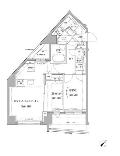 RELUXIA北赤羽(2LDK/4階)の間取り写真