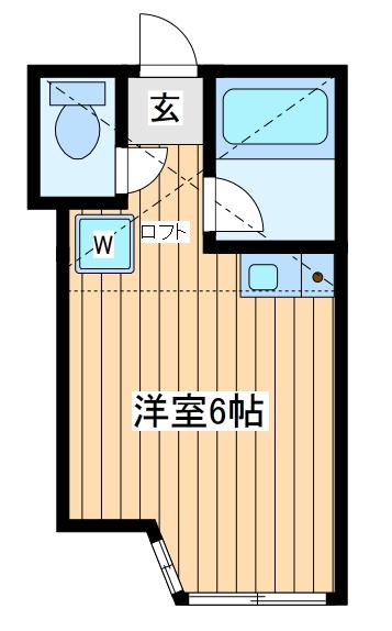 ユナイト渡田新町アプリコット(ワンルーム/1階)の間取り写真