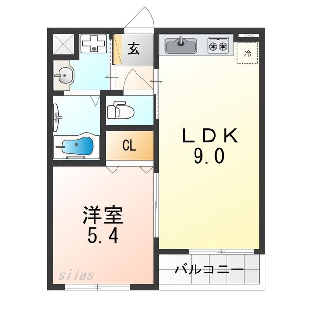 ノワ・メランジェ(1LDK/3階)の間取り写真