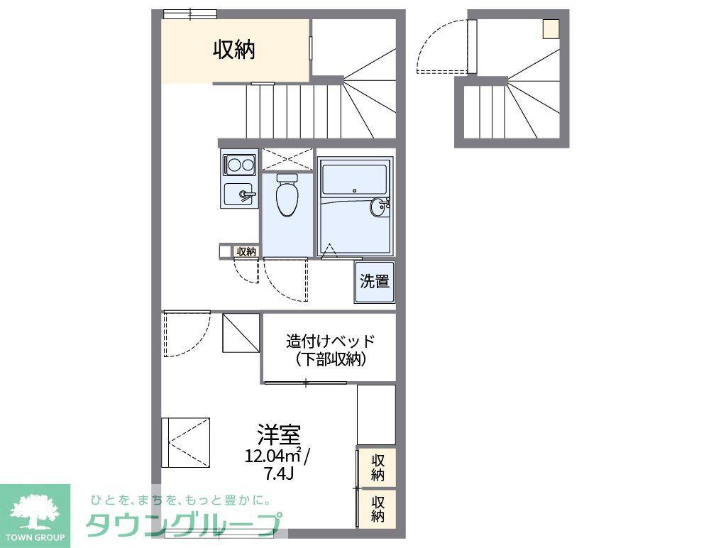 レオパレスみどり(1K/2階)の間取り写真