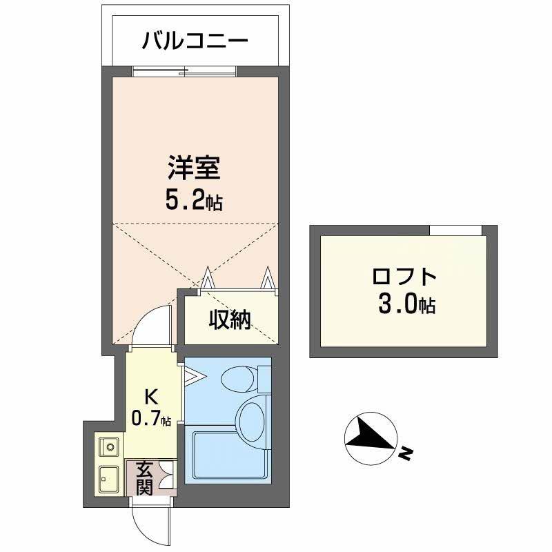 ハイツアルカディア(1K/2階)の間取り写真