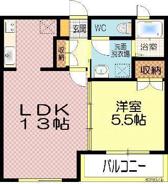 アクアリオ(1LDK/3階)の間取り写真