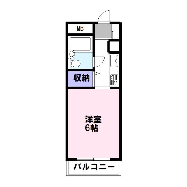 KI3ビル(1K/2階)の間取り写真