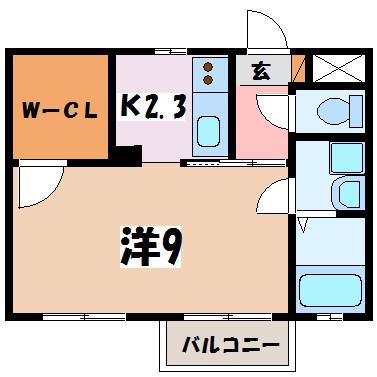 おるふぇうす(1K/2階)の間取り写真