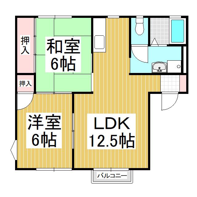 ハイツエコー(2LDK/1階)の間取り写真