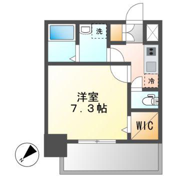 CREST TAPP黒川(1K/11階)の間取り写真