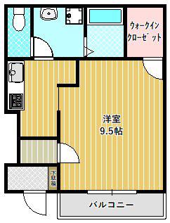 エトワール桜(1K/1階)の間取り写真