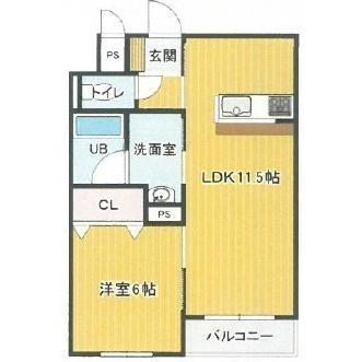 レジデンス大縄町(1LDK/1階)の間取り写真