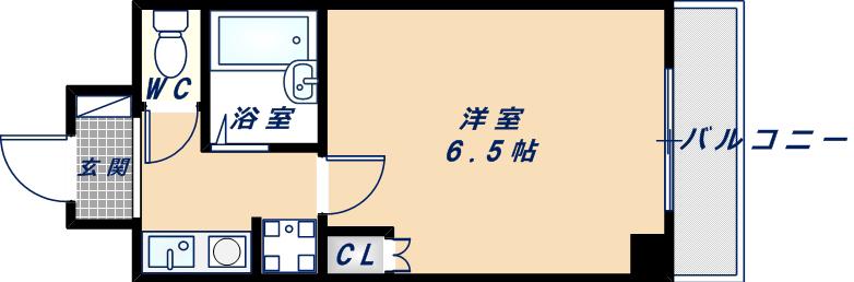 カーサパスコロ(1K/3階)の間取り写真