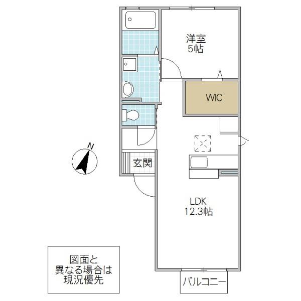 ベアー フルーツ(1LDK/2階)の間取り写真