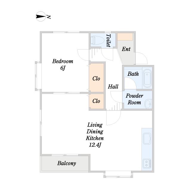 CASA SQUARE(1LDK/2階)の間取り写真