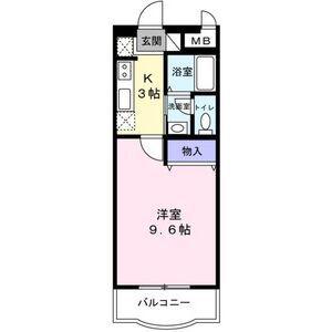 グリーンマンション雅B(1K/3階)の間取り写真