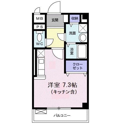 アストル領家(1K/2階)の間取り写真