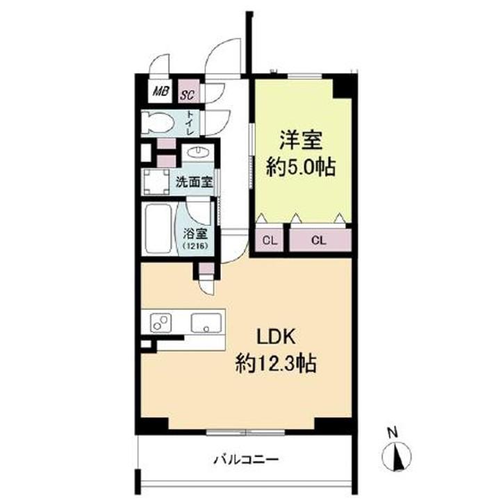 ESTAGEO関目高殿(1LDK/5階)の間取り写真