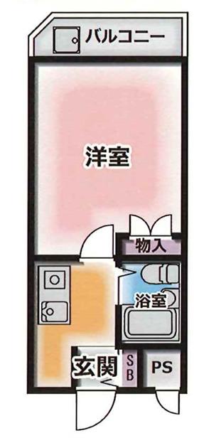 マンエイマンション(1K/2階)の間取り写真