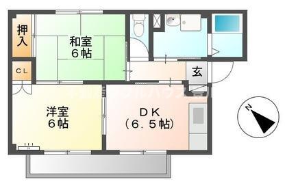 グランデージ小田渕A(2DK/2階)の間取り写真