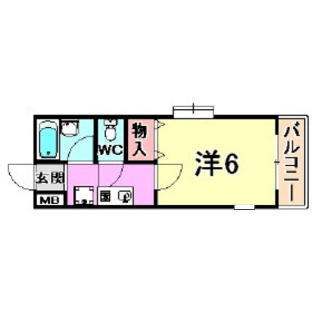 アルファコート(1K/2階)の間取り写真