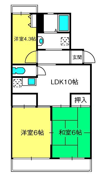 プルミエールD(3LDK/1階)の間取り写真