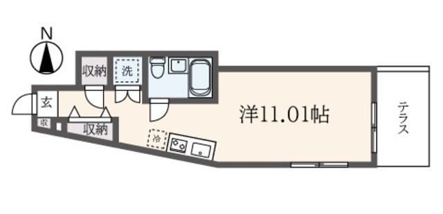 モダンフォルム永福パートI(ワンルーム/1階)の間取り写真