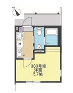 クレイン横浜(1K/3階)の間取り写真