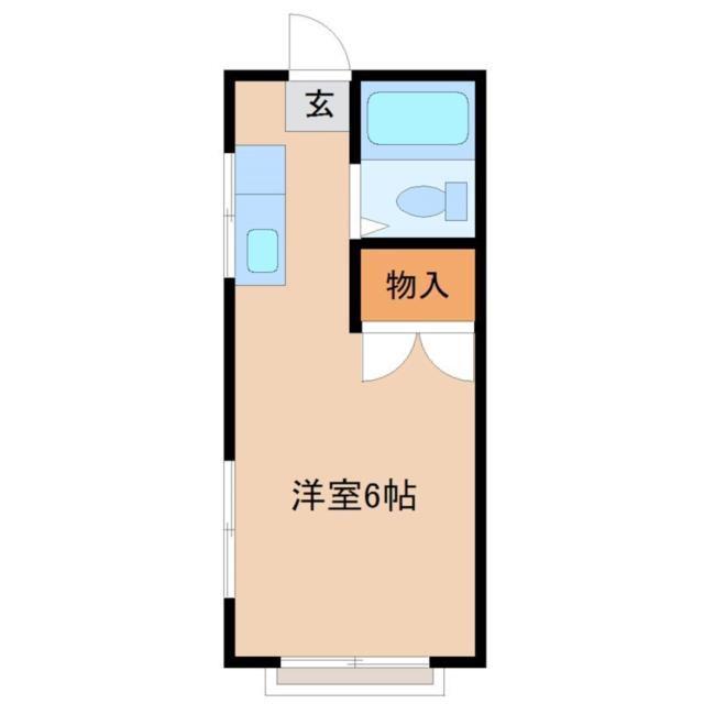 坂本荘(ワンルーム/2階)の間取り写真