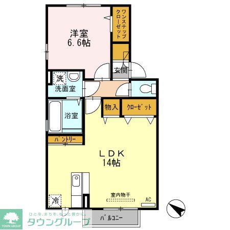 ヴューテラスA(1LDK/2階)の間取り写真