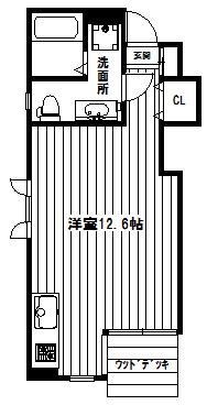 ルベール上井草(ワンルーム/1階)の間取り写真