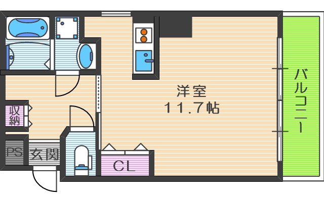 大阪謄写館ビル(ワンルーム/8階)の間取り写真