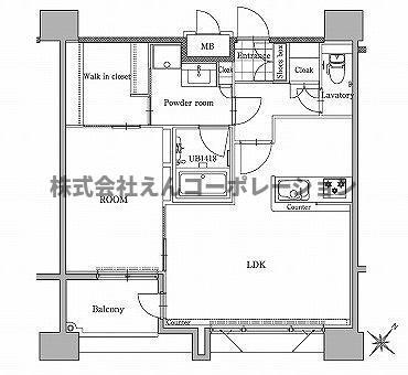 エンクレストベイサイド通(1LDK/13階)の間取り写真