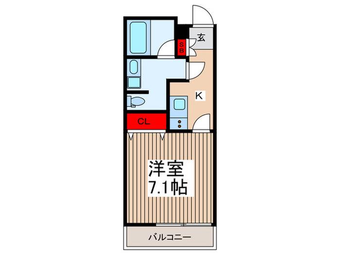 フォルターナ浦和元町(1K/5階)の間取り写真