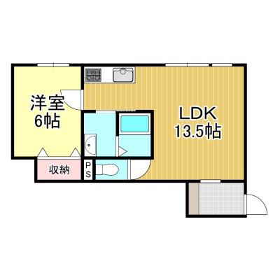 RACTAS I(1LDK/1階)の間取り写真