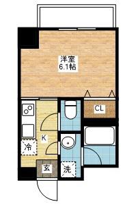 フォレスト赤迫(1K/2階)の間取り写真