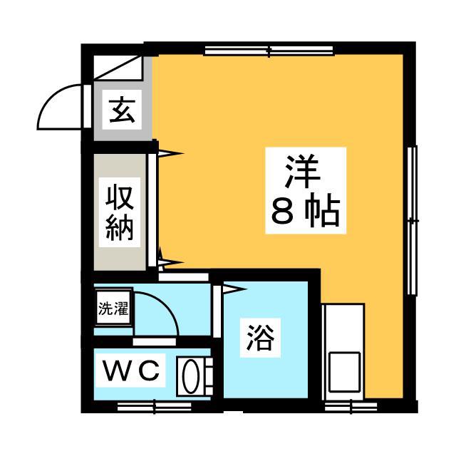 ハイネスコーポ2(ワンルーム/2階)の間取り写真
