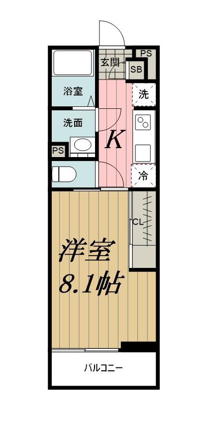 リブリ・パドル(1K/2階)の間取り写真