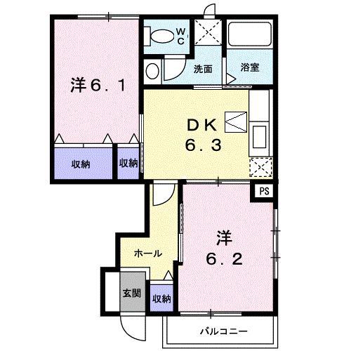 リファインド・N I(2DK/1階)の間取り写真