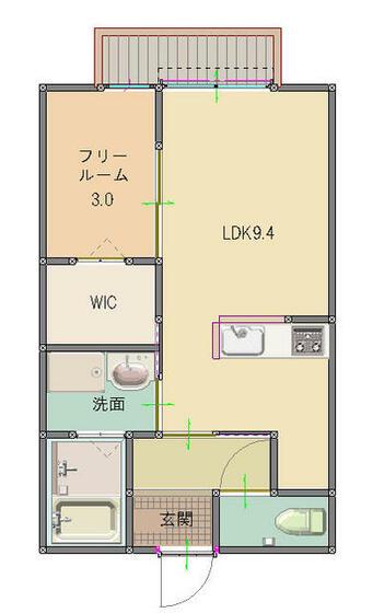 キラーナコート(1LDK/2階)の間取り写真
