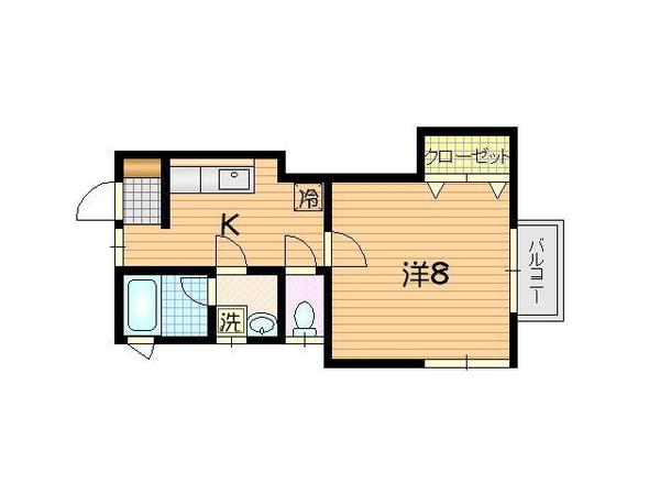 メゾントピア(1K/1階)の間取り写真