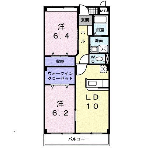 ZEPHYR ゼファー(2LDK/2階)の間取り写真