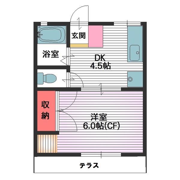 シティハイムルマージュ(1K/1階)の間取り写真
