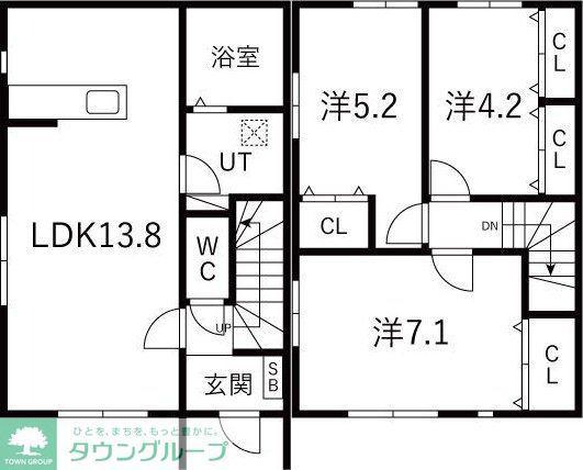 シェモア(3LDK/1階)の間取り写真
