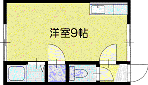コーポすばる(ワンルーム/1階)の間取り写真